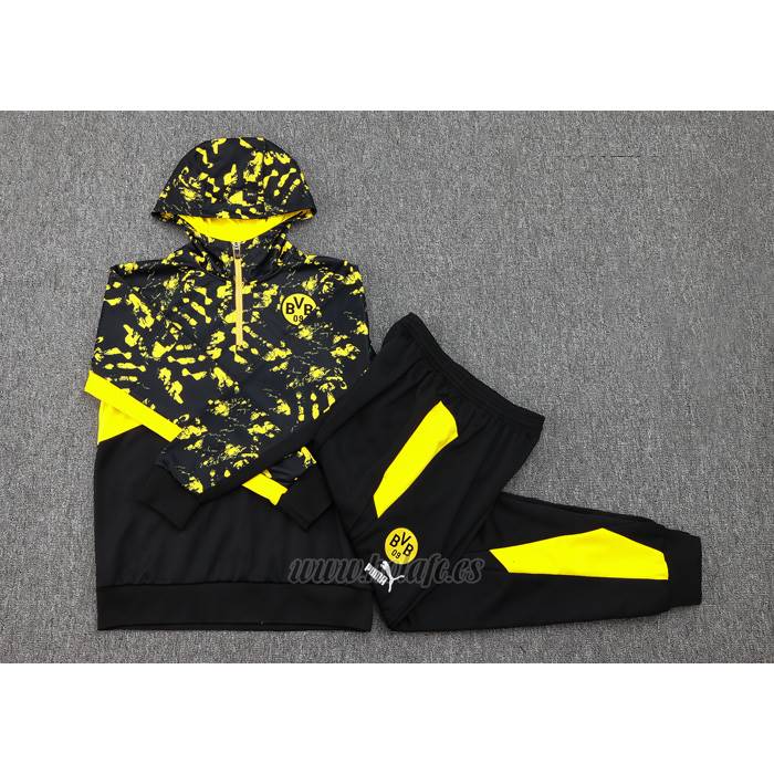 Chandal de Sudadera del Borussia Dortmund 2023-2024 Negro y Amarillo